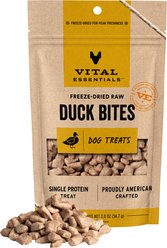 Vital Essentials Duck Bites Treats Freeze-Dried Raw Dog Treats, 2-oz bag