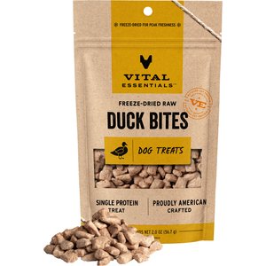 Vital Essentials Duck Bites Treats Freeze-Dried Raw Dog Treats, 2-oz bag