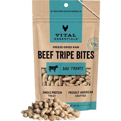 Vital Essentials Vital Essentials Beef Tripe Bites Freeze-Dried Dog Treats, 2.3-oz bag