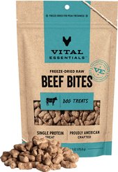 Vital Essentials Beef Nibs Freeze-Dried Raw Dog Treats, 6.2-oz bag