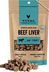 Vital Essentials Beef Liver Freeze-Dried Raw Dog Treats, 2.1-oz bag