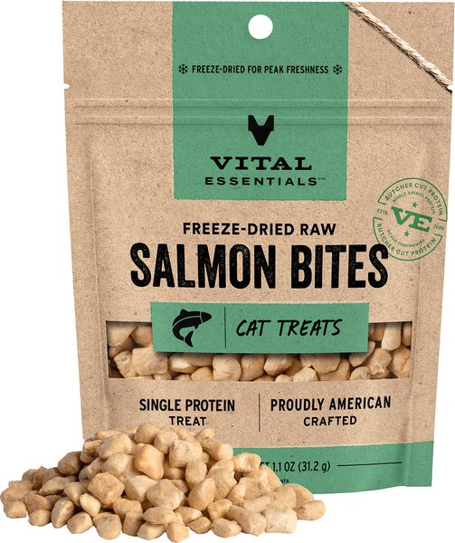 Vital Essentials Salmon Bites Freeze-Dried Raw Cat Treats