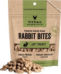 Vital Essentials Rabbit Bites Freeze-Dried Raw Cat Treats, 0.9-oz bag