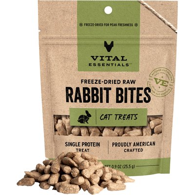 Vital Essentials Vital Essentials Rabbit Bites Freeze-Dried Cat Treats, 0.9-oz bag
