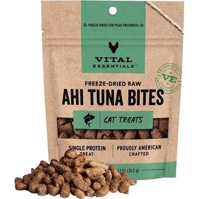 Vital Essentials Vital Essentials Ahi Tuna Bites Freeze-Dried Cat Treats, 1.1-oz bag