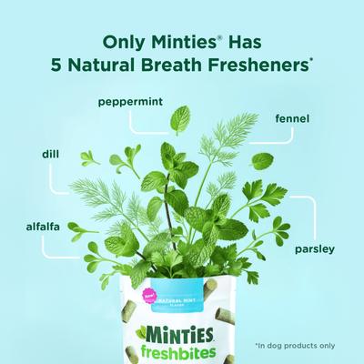 Show full view: Minties FreshBites Soft & Chewy Dog Dental Treats, 100 count slide 7 of 12