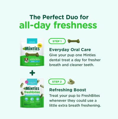Show full view: Minties FreshBites Soft & Chewy Dog Dental Treats, 100 count slide 4 of 11