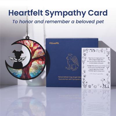 Show full view: PawsPik Personalized Angel Memorial Cat Suncatcher with Sympathy Card slide 8 of 11