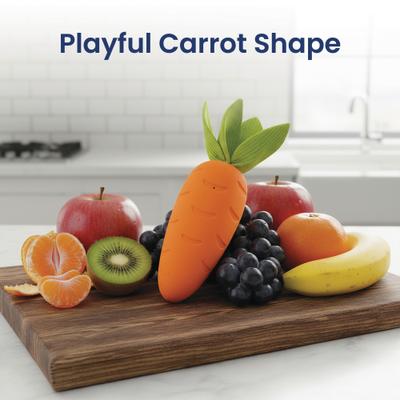 Show full view: PawsPik Carrot Natural Rubber Dog Chew Toy, Orange, Medium slide 3 of 11