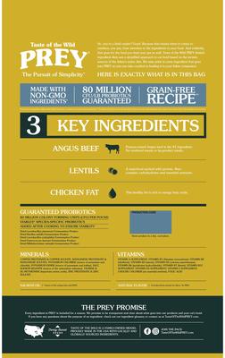 Show full view: Taste of the Wild PREY Angus Beef Formula Limited Ingredient Recipe Dry Cat Food, 15-lb bag slide 3 of 11