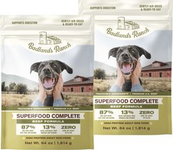 Badlands Ranch Superfood Complete Grain-Free Beef Air-Dried Dog Food, 128-oz bundle