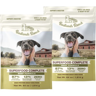 Badlands Ranch Badlands Ranch Superfood Complete Grain-Free Beef Air-Dried Dog Food, 128-oz bundle