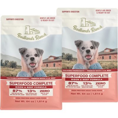 Badlands Ranch Badlands Ranch Superfood Complete Beef & Bison Grain-Free Air-Dried Dog Food, 128-oz bundle