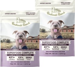 Badlands Ranch Superfood Complete Grain-Free Lamb & Venison Air-Dried Dog Food, 128-oz bundle
