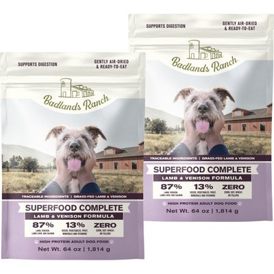 Badlands Ranch Badlands Ranch Superfood Complete Grain-Free Lamb & Venison Air-Dried Dog Food, 128-oz bundle