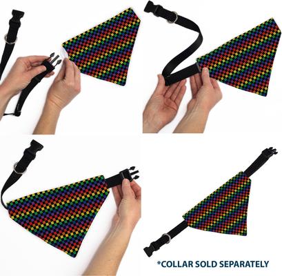 Show full view: Buckle-Down Checker Black Rainbow Slide-On Dog Bandana slide 6 of 6