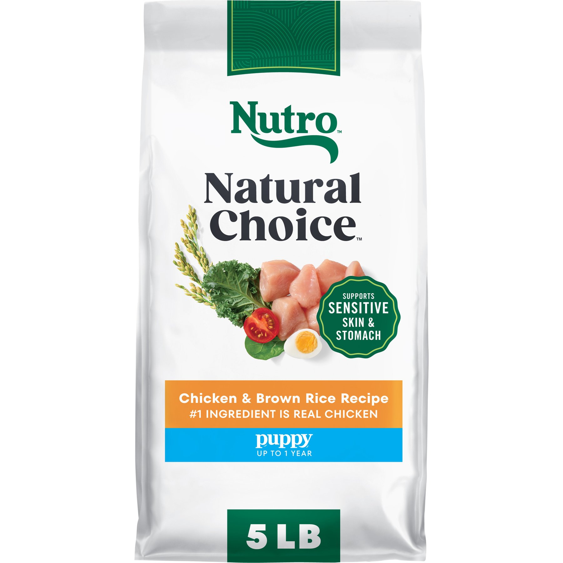 Nutro Puppy Chicken, Whole Brown Rice & Oatmeal Dry Dog Food, 5-lb bag