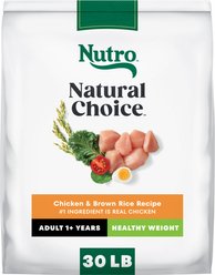 Nutro Natural Choice Healthy Weight Adult Chicken & Brown Rice Recipe Dry Dog Food, 30-lb bag