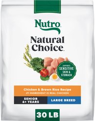 Nutro Natural Choice Senior Large Breed Chicken & Brown Rice Recipe Dry Dog Food, 30-lb bag