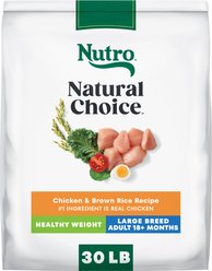 Nutro Natural Choice Adult Large Breed Healthy Weight Chicken & Brown Rice Recipe Dry Dog Food, 30-lb bag