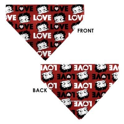 Show full view: Buckle-Down Valentine's Day Betty Boop Love Text & Face Dog Bandana slide 3 of 6