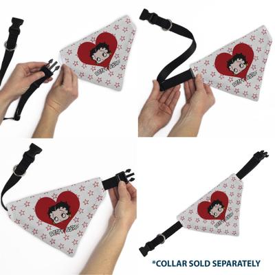 Show full view: Buckle-Down Valentine's Day Betty Boop Face Heart & Text Stars Dog Bandana slide 6 of 6