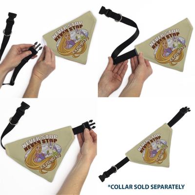 Show full view: Buckle-Down Disney Rapunzel Never Stop Exploring Castle Pose Dog Bandana slide 6 of 6