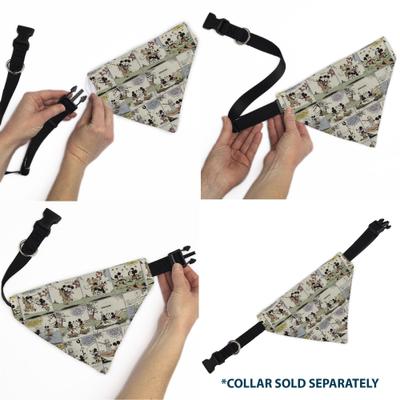 Show full view: Buckle-Down Disney Mickey & Minnie Mouse Vintage Comic Strip Scenes Dog Bandana slide 7 of 8