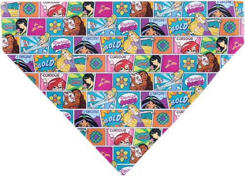 Show full view: Buckle-Down Disney Disney Princess Pose & Quote Pop Art Blocks Dog Bandana slide 2 of 6