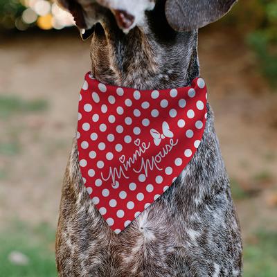 Show full view: Buckle-Down Disney Minnie Mouse Autograph Script Polka Dot Dog Bandana slide 4 of 6