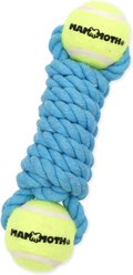 Mammoth Flossy Chews Twister Bone with Tennis Balls Tough Rope Tug Dog Toy, 7.5-in