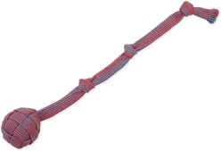 Mammoth Flossy Chews EXTRA Webbing Ball Tough Rope Tug Dog Toy, 3.25-in