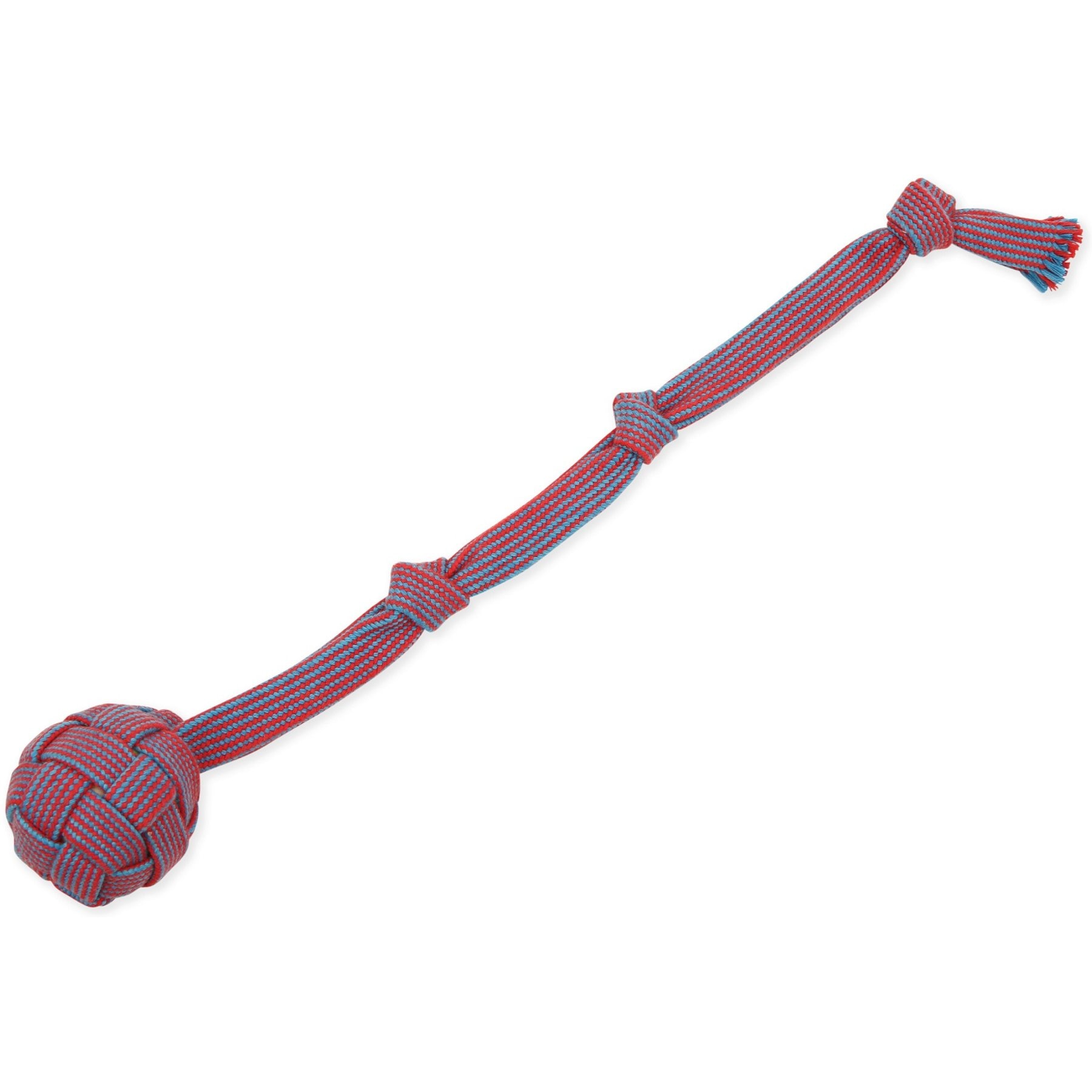 Mammoth Flossy Chews EXTRA Webbing Ball Tough Rope Tug Dog Toy, 3.25-in