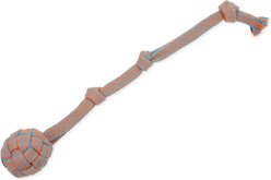 Mammoth Flossy Chews EXTRA Webbing Ball Tough Rope Tug Dog Toy, 2.5-in