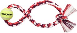 Mammoth Flossy Chews Figure 8 with Tennis Ball Tough Rope Tug Dog Toy, 15-in slide 2 of 3
