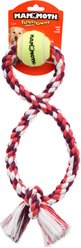 Mammoth Flossy Chews Figure 8 with Tennis Ball Tough Rope Tug Dog Toy, 15-in