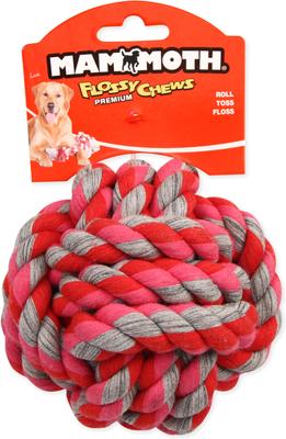 Show full view: Mammoth Flossy Chews Monkey Fist Ball Tough Rope Tug Dog Toy, 4.75-in slide 2 of 4
