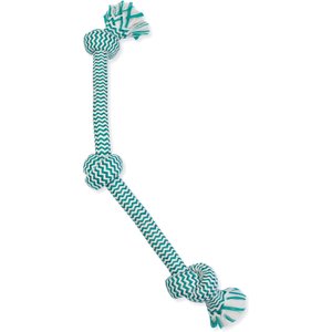 Mammoth Flossy Chews EXTRA FRESH 3 Knot Tough Rope Tug Dog Toy, 25-in