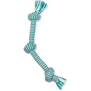 Mammoth Flossy Chews EXTRA FRESH 3 Knot Tough Rope Tug Dog Toy, 15-in