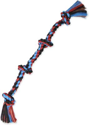 Show full view: Mammoth Flossy Chews Cotton-Blend 4 Knot Tough Rope Tug Dog Toy, 31-in slide 2 of 3