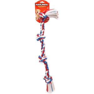 Mammoth Flossy Chews Cotton-Blend 4 Knot Tough Rope Tug Dog Toy, 27-in