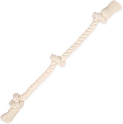 Show full view: Mammoth Flossy Chews 3 Knot Tough Rope Tug Dog Toy, White, 36-in slide 3 of 4