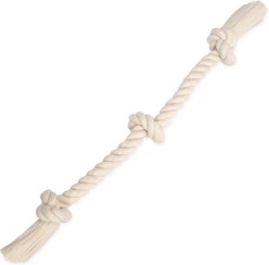 Mammoth Flossy Chews 3 Knot Tough Rope Tug Dog Toy, White, 25-in slide 2 of 3