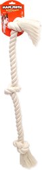Mammoth Flossy Chews 3 Knot Tough Rope Tug Dog Toy, White, 36-in