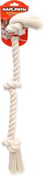 Mammoth Flossy Chews 3 Knot Tough Rope Tug Dog Toy, White, 25-in