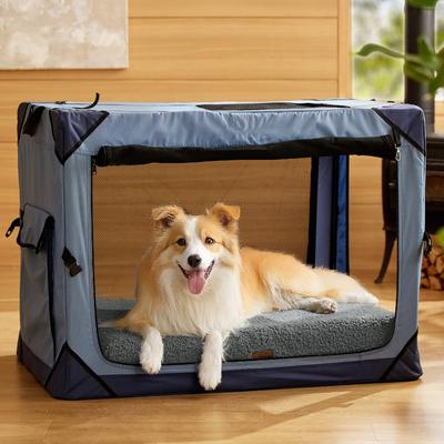Show full view: Bedsure Self-Warming Orthopedic Waterproof Sherpa & Oxford Fabric Removable Cover Dog Bed, Ashen Grey, Large slide 7 of 8