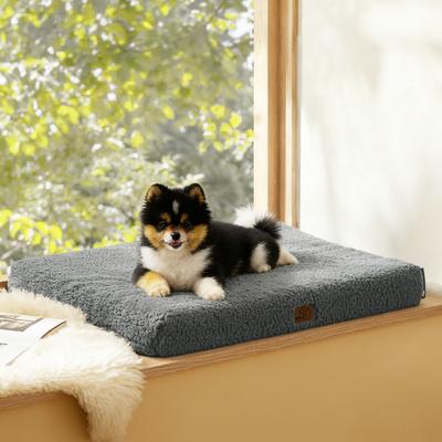 Show full view: Bedsure Self-Warming Orthopedic Waterproof Sherpa & Oxford Fabric Removable Cover Dog Bed, Ashen Grey, Medium slide 7 of 8