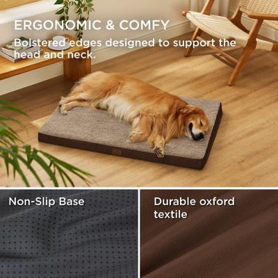 Show full view: Bedsure Orthopedic Waterproof Dog & Cat Bed, Brown, X-Large slide 2 of 8