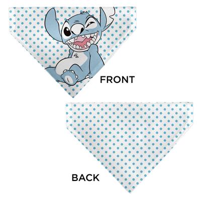 Show full view: Buckle-Down Disney Lilo & Stitch Stitch Winking Pose & Polka Dots Dog Bandana slide 3 of 7