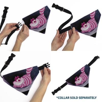 Show full view: Buckle-Down Disney Alice in Wonderland Cheshire Cat Smiling Pose Dog Bandana slide 6 of 6